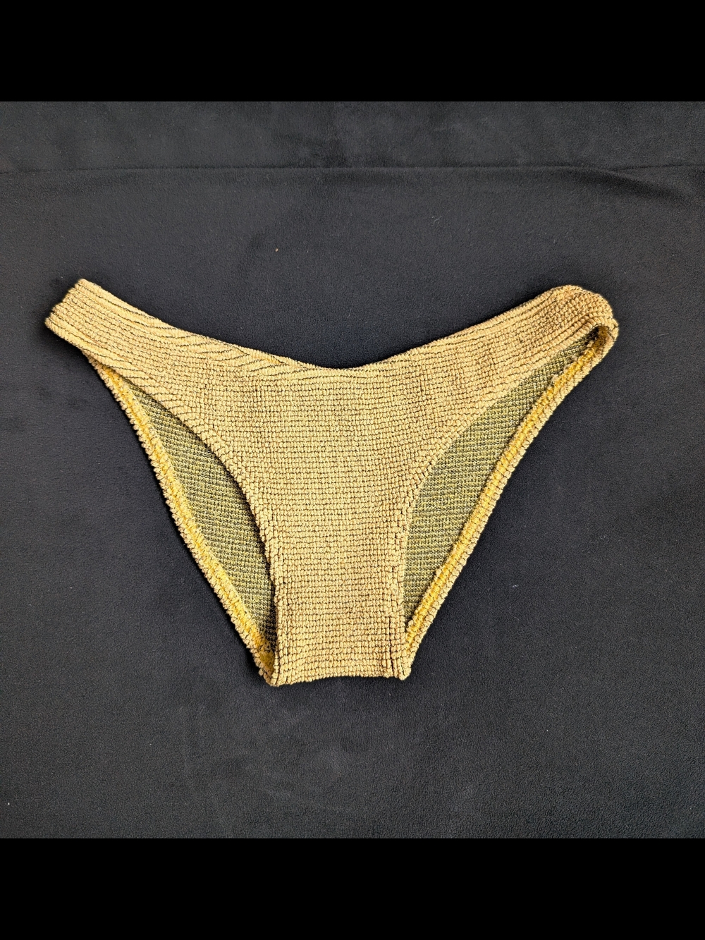 Bound by Bond-eye Yellow Lurex Textured Bikini Swim Brief